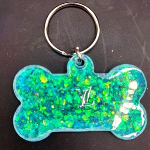 Hand made dog tag nice looking with glitter we can personalized for your dog